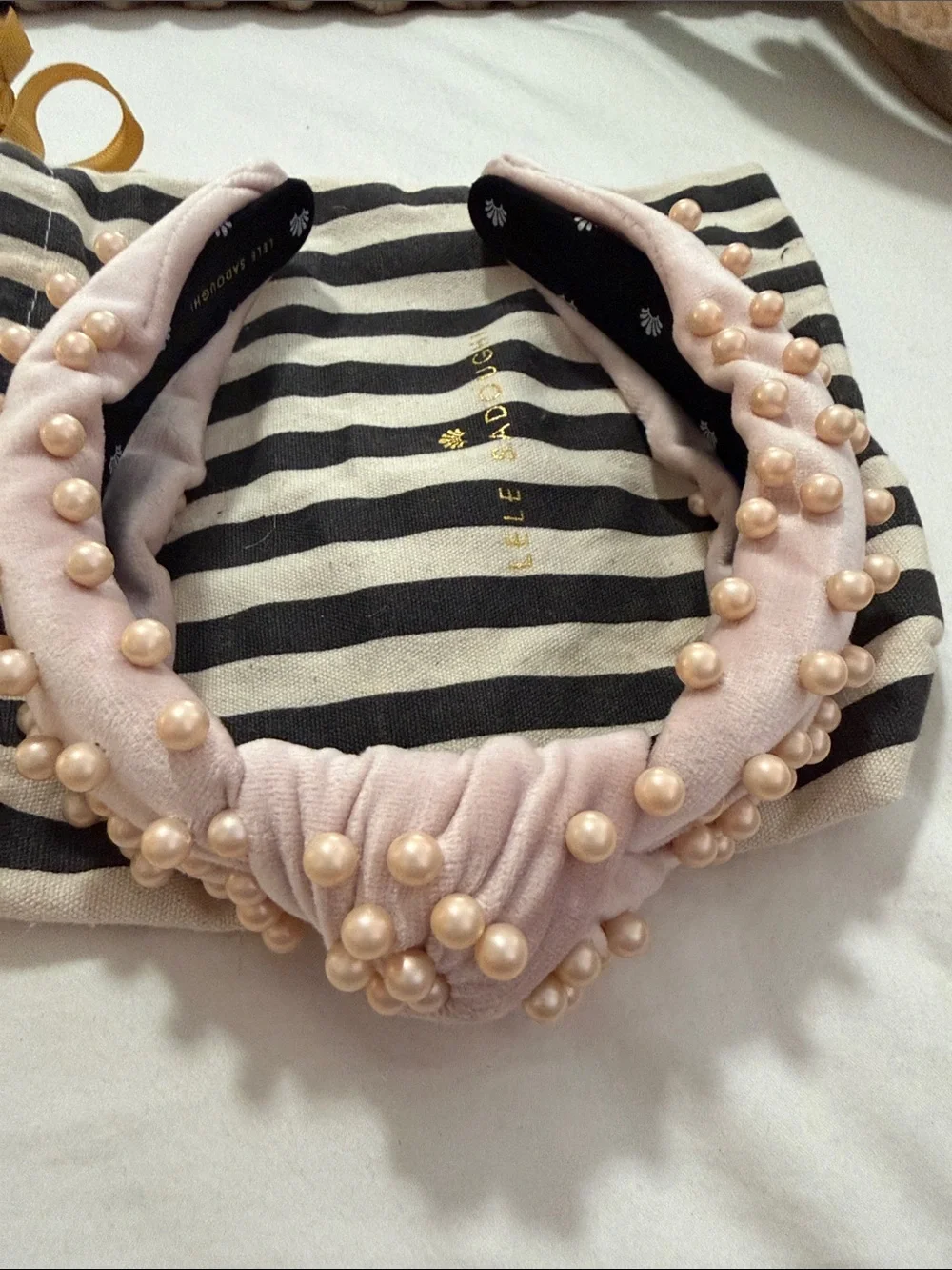 Lele Sadoughi Pearl Pink Headband